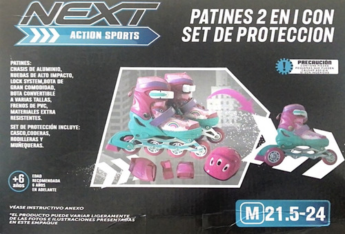 Patines En Línea Con Set De Protección Next Action Sports