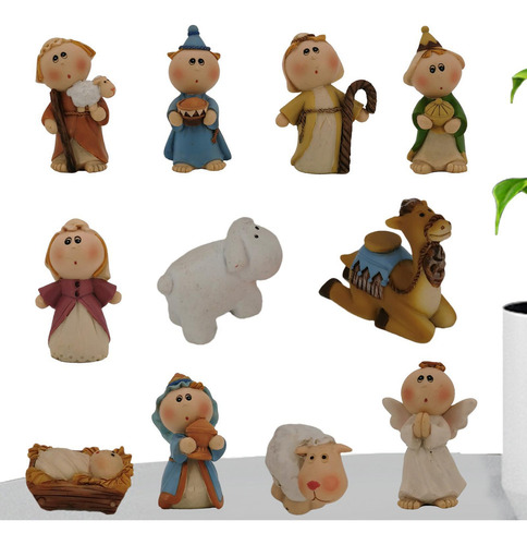 Figuras Navideñas En Miniatura Esculturas Para Decoración De