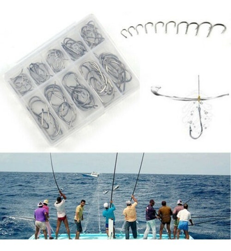 Imagen 6 de 6 de Yh 50 Pesca Afilado Señuelo Cebo Ganchos Caja Anzuelos Caña