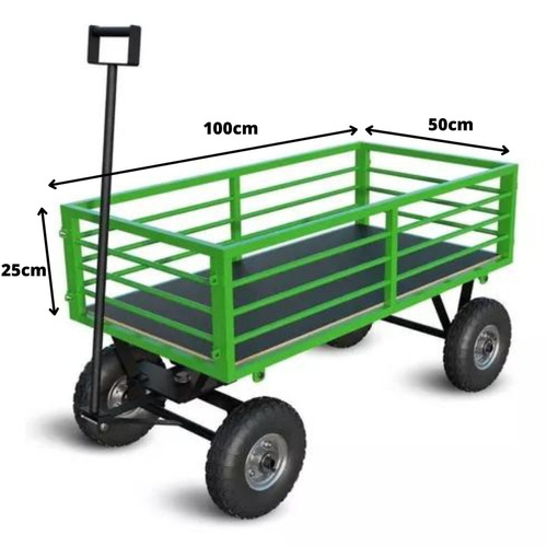 Carrinho Plataforma De Madeira E Grades Laterais