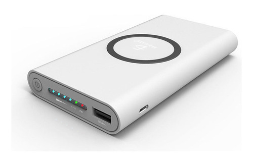 Power Bank Con Qi Cargador Inalambrico 10000mah 5v 2a Color Blanco