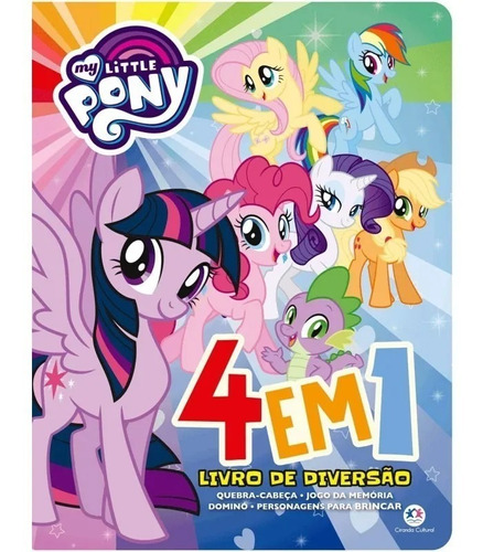 Livro Infantil Quebra Cabeça Pony Unicórnio 4 Em 1 Meninas