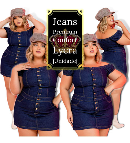 Vestido Jeans Lycra Peça Indispensável Do Guarda-roupa Ref 4