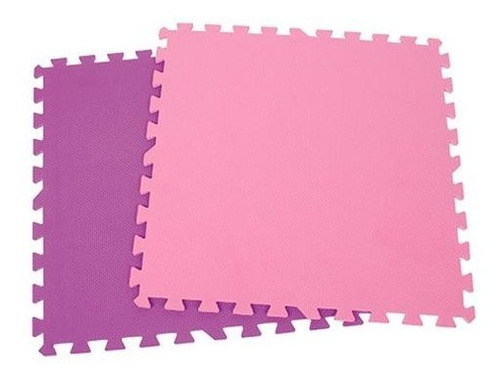 Imagen 1 de 4 de Pack 3 Alfombras Piso Goma Eva Liso Set 4 Cuadros 60x60cm