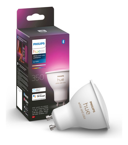 Ampolleta Led Inteligente Philips Hue Gu10 4.3w 350lm Rgb