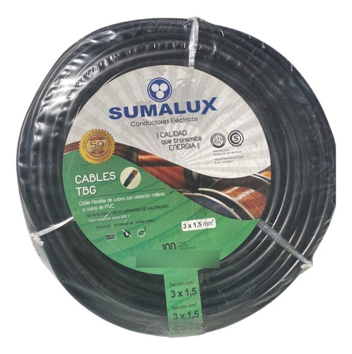 Cable Alargue Tipo Taller 3 X1,5 Mm Rollo X 100m Por E631