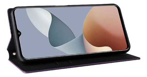 Funda Para Zte Axon 50 Lite Pu Cuero Cierre Magnético 3d