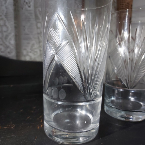 Imagem 5 de 8 de Copo Cristal 2 Unidades 450ml Lapidado Antigo