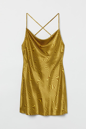 Vestido Lencero De Satín Marca H & M Talla 34 (xs)