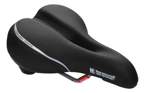 Asiento Bicicleta New Evolution NE-20 con Elastómeros Antishock Ideal MTB Negro