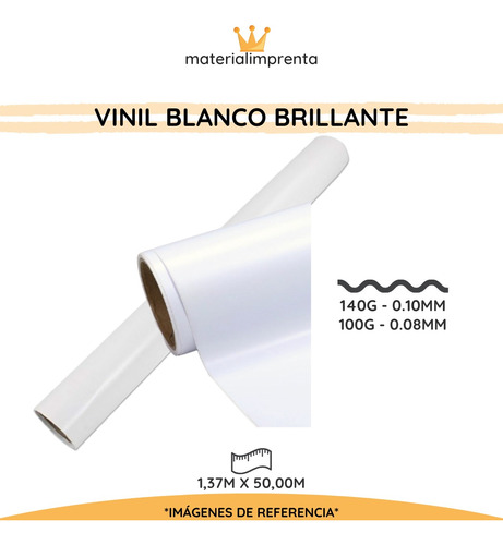Vinil Blanco Brillante Rollo 1,37m X 50,00m