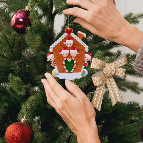 7pcs Gingerbread House Ornamento De Natal Árvore De Natal