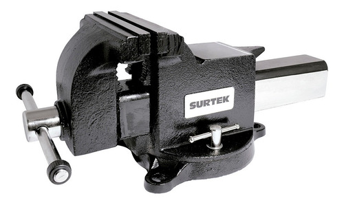 Tornillo de banco Surtek 107030 color negro con base giratoria y mordaza de 10" de apertura x 10" de ancho