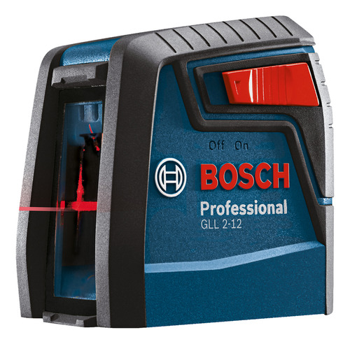 Nivel Láser Bosch GLL 2-12 Rojo de 2 Líneas Cruzadas 12m Alcance con Estuche para Alineación y Nivelación Precisa en Instalaciones, Construcción, Remodelación y Montaje de Muebles