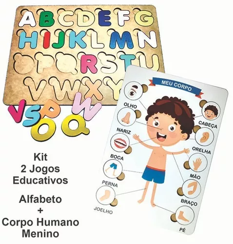 Brinquedo Educativo Tabuleiro Encaixe Alfabeto Mdf - Mega Impress