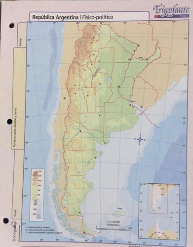 10 Mapas Escolares N°3 Argentina Político Y Físico Político