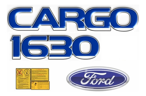 Kit De Adesivos Compatível Ford Cargo 1630 Emblema Kit44 Cor PADRÃO