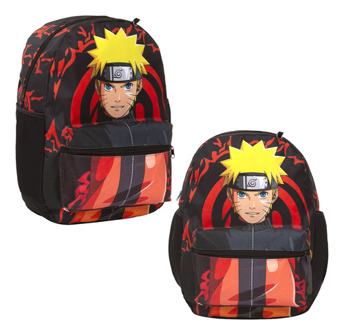 Bolsa Escolar Masculina Grande Naruto Shippuden Costas