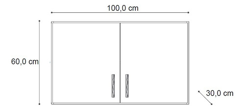 Alacena 2 Puertas 100 Cm Blanca Mueble Organizador Cocina
