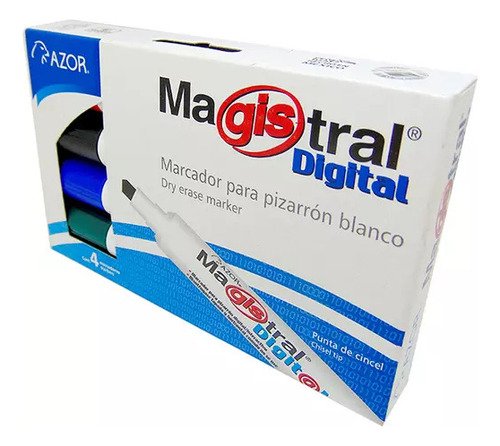 Marcador Magistral Digital Punta Cincel 6 Mm Con 4 Pzas Surtidas