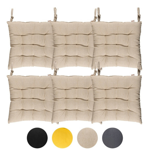 6 Cojines De Silla Creta Color Beige