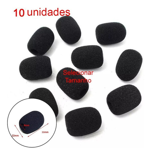 10 Unidades Espuma Para Microfone Headset Ou Lapela