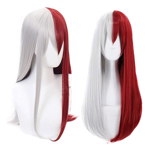 Peluca Cabello Corto Rojo Cosplay Pelucas Platinadas Ombre C