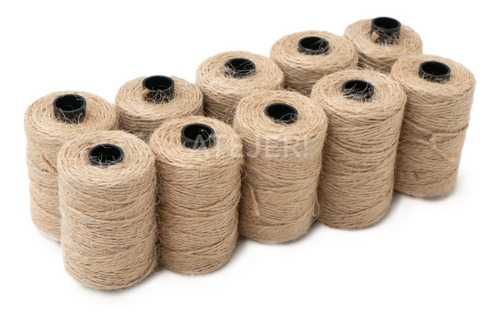 Imagen 7 de 8 de Cordón De Yute Marca Corona 6/2 1mm X 10 Bobinas X 50 Metros