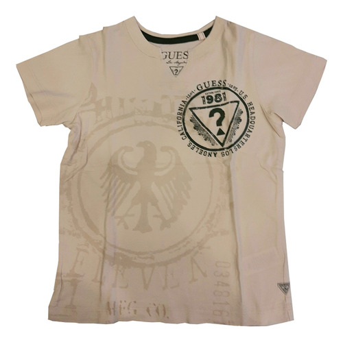 Remera Guess, Crema Talle 4. Niño