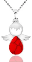 Comprar Collar Cuarzo Jaspe Cadena Acero Angel + Estuche Tureloj Color Jaspe Rojo