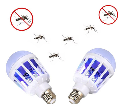 5pz Foco Lampara Trampa Mata Mosquitos Led Ahorro Energia