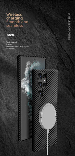 Funda A Prueba De Golpes Con Estampado De Fibra De Carbono Para Samsung S23 Ultra