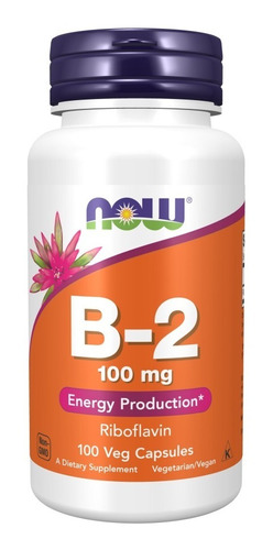 Now Foods Vitamina B2 100 Mg 100 Vegcaps Sfn Sabor Sin sabor