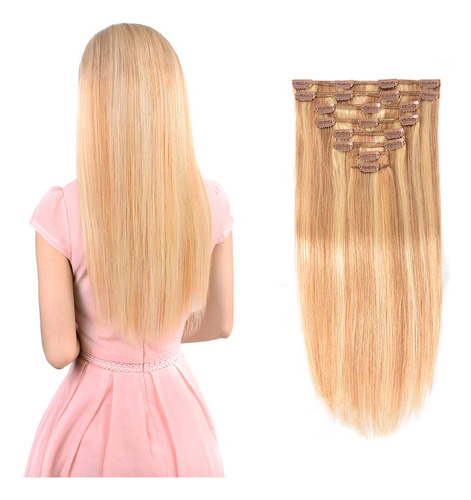 Extensiones De Pelo Con Clip Real 18/613 8 Piezas  Premium P