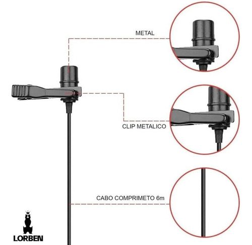 Microfone Lapela Omnidirecional Boya By-m1 Celular - Gt970