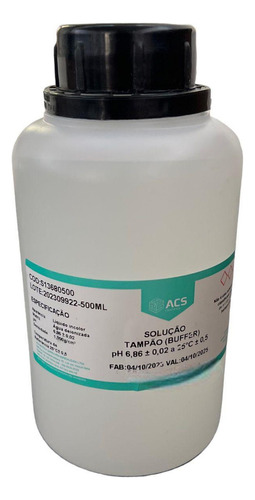 Solução Tampão Buffer Phmetro 6,86 500ml - Calibragem