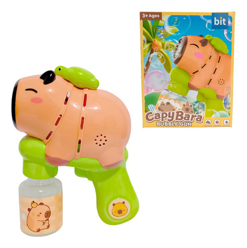 Pistola Burbujero Capybara Carpincho Automatico Para Niños Marrón Claro