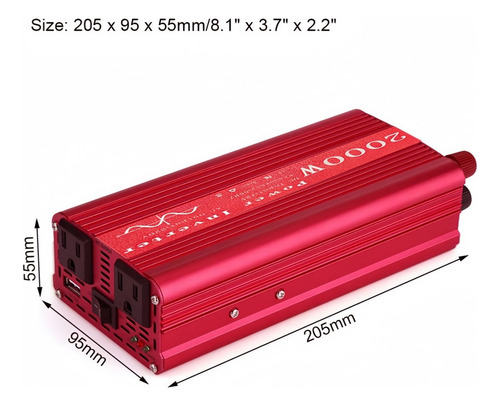 Inversor De Corriente 2000w 12v A 220v Onda Pura Senoidal