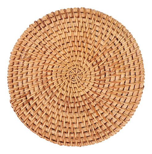 Placemats Redondos De Rattan, Copos, Tapete 16cm