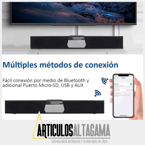 Imagen 6 de 6 de Barra Sonido Parlante Bluetooth Estéreo Portátil Recargable