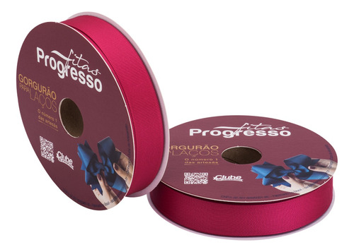 Fita Gorgurão Para Laços Progresso 22mm Rolo 40 Metros Cores Cor 303 Pink