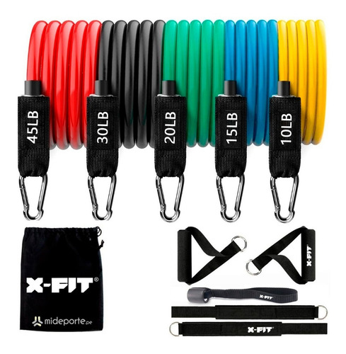 Pack 5 Bandas Elasticas De Resistencia Ligas Entrenamiento