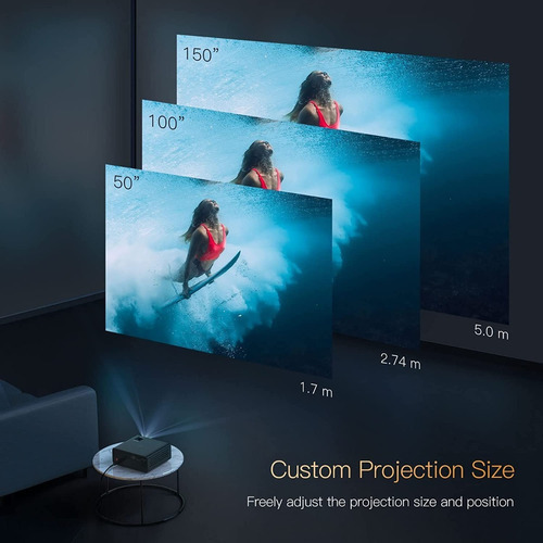 Proyector Profesional 360 Lúmen Ansi 1080p Compatible Office Color Negro