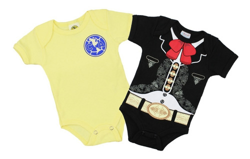 Imagen 2 de 9 de Pañalero Bebé Ropa Futbol Original America Mariachi Set 2 Pz