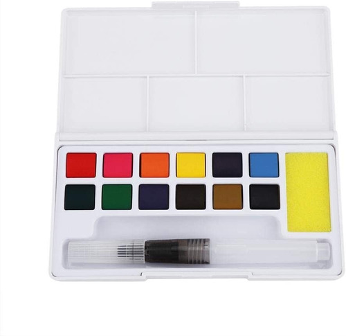 14 Pc Watercolor Cake Kit 