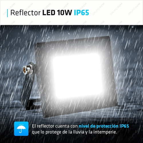 Imagen 4 de 10 de Reflector Led 10w Multiled Slim Bajo Consumo Exterior