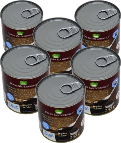 Imagem 1 de 3 de 6x Brigadeiro De Colher Diet São Lourenço 345g