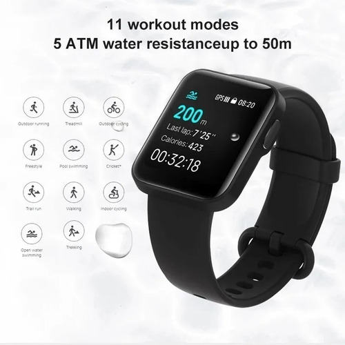 Imagem 6 de 12 de Xiaomi Mi Watch Lite 1.4" caixa black, pulseira black REDMIWT02