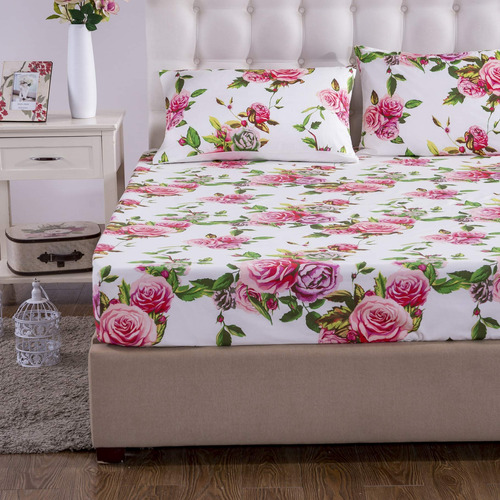 Ropa De Cama Dada Sabanas Ajustables Rosas Romanticas - Al