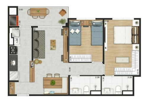 Imagem 14 de 19 de Apartamento 61m² Com 2 Dormitórios, Terraço Gourmet Com Churrasqueira A Carvão, E 1 Vaga Na Zona Sul De São Paulo! - 1316